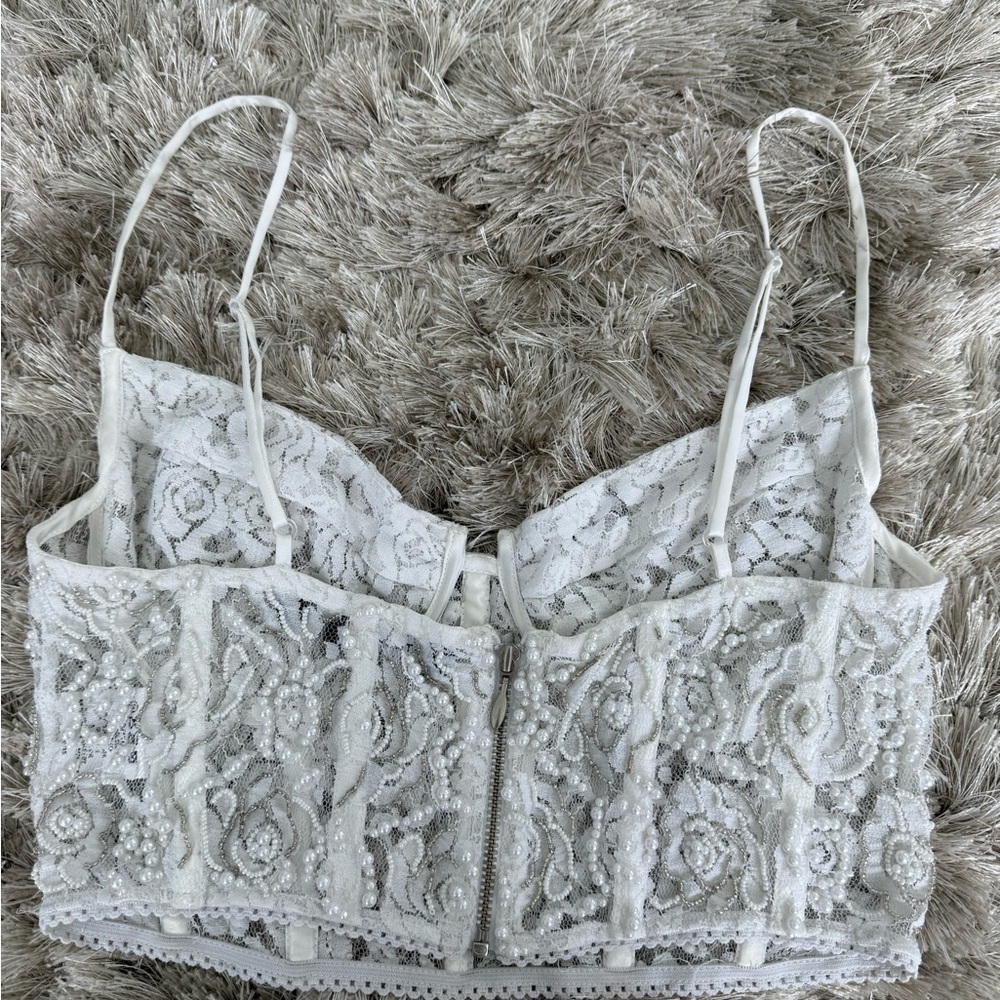 PESSA LACE & PEARL TOP RETROFETE SIZE MEDIUM - Picture 8 of 8